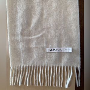 Alpaca Long Scarf, 66” x 10”, Alpaca/Wool Blend, Ivory
